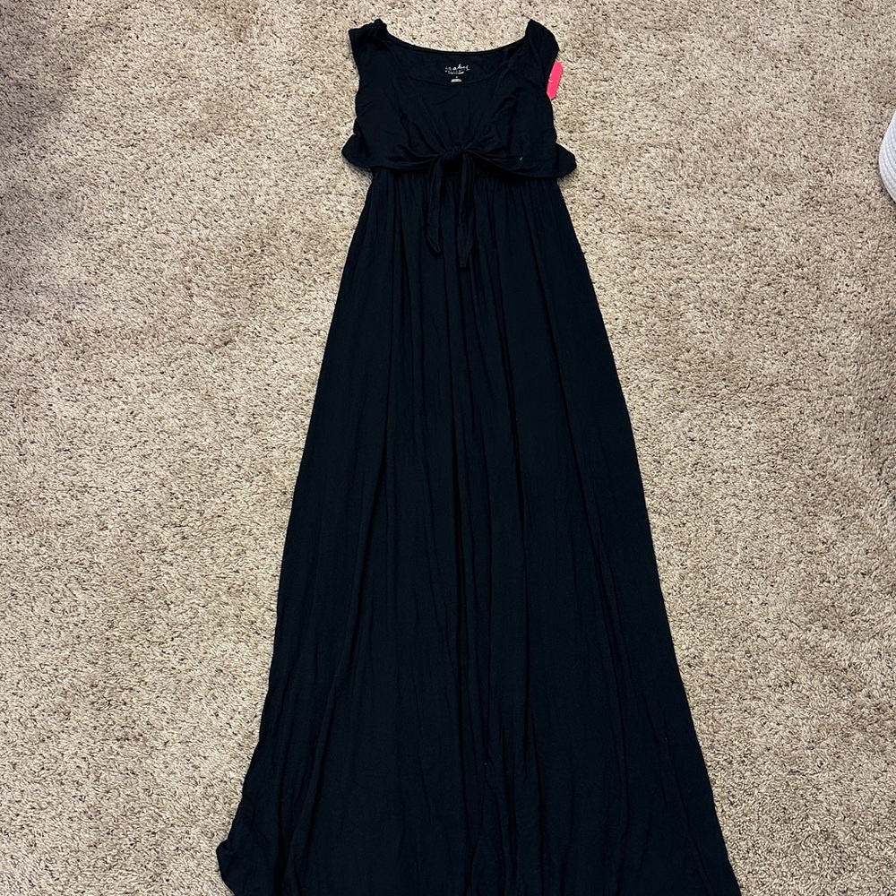 Isabel Maternity Nursing Maxi Dress, Black, Size S